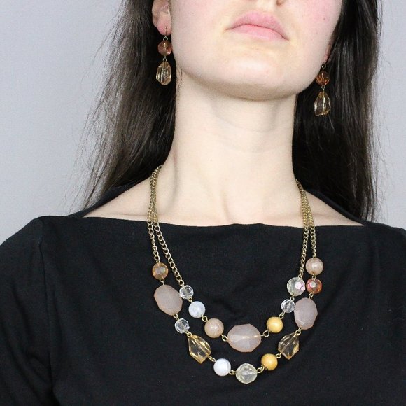 Jewelry - *Costume Jewelry Double Layer Pink Necklace